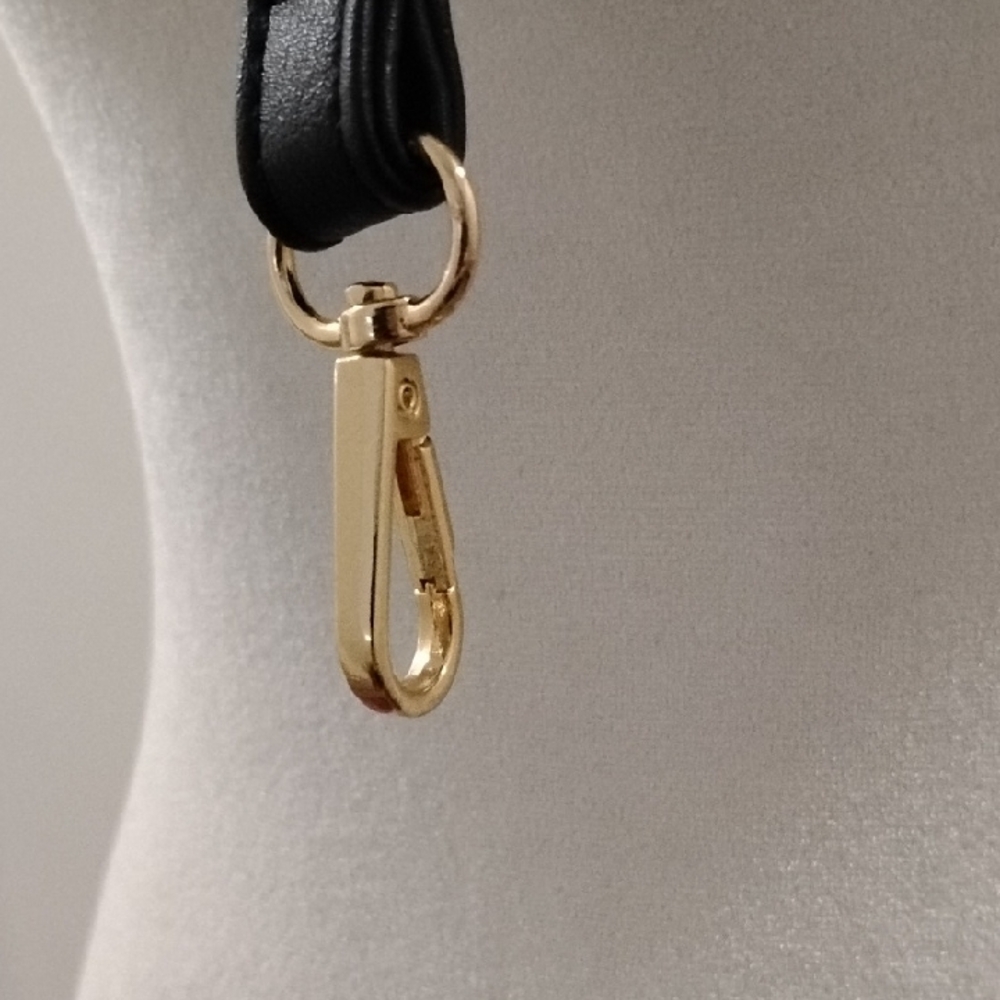 Black Adjustable Strap with Gold Hardware - Picture 2 of 4